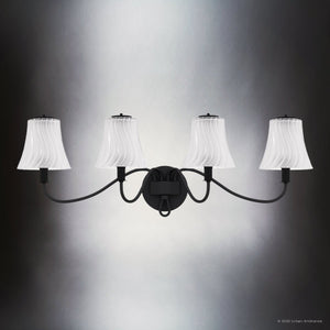 Urban Ambiance - Bath Light - UQL6243 Traditional Indoor Bath Light, 11.00''H x 31.00''W x 8.75''Dep, Matte Black Finish, Parker Collection - 