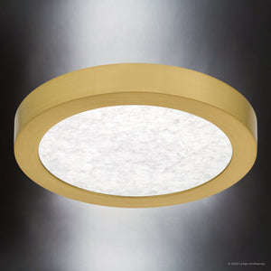 Urban Ambiance - Ceiling Light - UQL6250 Minimalist Indoor Ceiling Light, 1.00''H x 7.50''W x 7.50''Dep, Brushed Gold Finish, Alice Collection - 