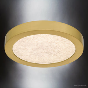 Urban Ambiance - Ceiling Light - UQL6250 Minimalist Indoor Ceiling Light, 1.00''H x 7.50''W x 7.50''Dep, Brushed Gold Finish, Alice Collection - 