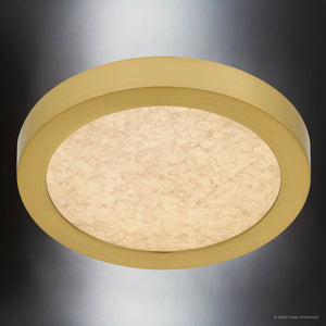 Urban Ambiance - Ceiling Light - UQL6250 Minimalist Indoor Ceiling Light, 1.00''H x 7.50''W x 7.50''Dep, Brushed Gold Finish, Alice Collection - 
