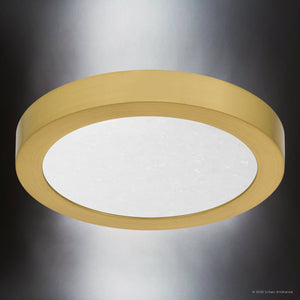 Urban Ambiance - Ceiling Light - UQL6250 Minimalist Indoor Ceiling Light, 1.00''H x 7.50''W x 7.50''Dep, Brushed Gold Finish, Alice Collection - 
