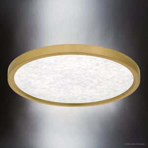 Urban Ambiance - Ceiling Light - UQL6252 Minimalist Indoor Ceiling Light, 1.00''H x 15.00''W x 15.00''Dep, Brushed Gold Finish, Alice Collection - 