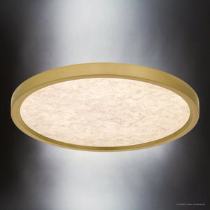 Urban Ambiance - Ceiling Light - UQL6252 Minimalist Indoor Ceiling Light, 1.00''H x 15.00''W x 15.00''Dep, Brushed Gold Finish, Alice Collection - 