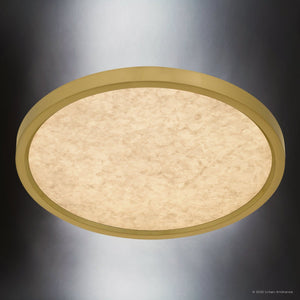 Urban Ambiance - Ceiling Light - UQL6252 Minimalist Indoor Ceiling Light, 1.00''H x 15.00''W x 15.00''Dep, Brushed Gold Finish, Alice Collection - 