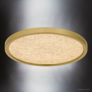 Urban Ambiance - Ceiling Light - UQL6252 Minimalist Indoor Ceiling Light, 1.00''H x 15.00''W x 15.00''Dep, Brushed Gold Finish, Alice Collection - 
