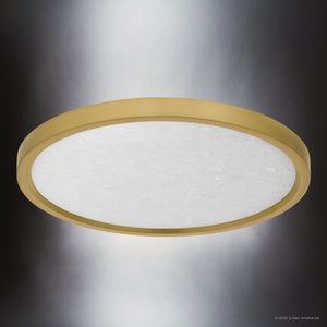 Urban Ambiance - Ceiling Light - UQL6252 Minimalist Indoor Ceiling Light, 1.00''H x 15.00''W x 15.00''Dep, Brushed Gold Finish, Alice Collection - 