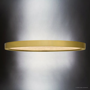 Urban Ambiance - Ceiling Light - UQL6252 Minimalist Indoor Ceiling Light, 1.00''H x 15.00''W x 15.00''Dep, Brushed Gold Finish, Alice Collection - 