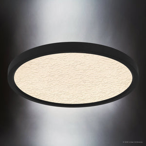 Urban Ambiance - Ceiling Light - UQL6256 Minimalist Indoor Ceiling Light, 1.00''H x 15.00''W x 15.00''Dep, Earth Black Finish, Alice Collection - 