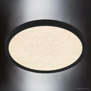 Urban Ambiance - Ceiling Light - UQL6256 Minimalist Indoor Ceiling Light, 1.00''H x 15.00''W x 15.00''Dep, Earth Black Finish, Alice Collection - 