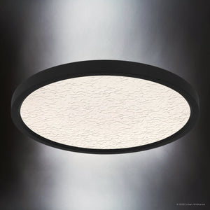 Urban Ambiance - Ceiling Light - UQL6256 Minimalist Indoor Ceiling Light, 1.00''H x 15.00''W x 15.00''Dep, Earth Black Finish, Alice Collection - 
