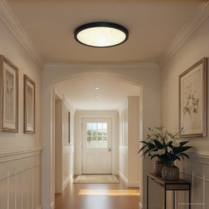 Urban Ambiance - Ceiling Light - UQL6256 Minimalist Indoor Ceiling Light, 1.00''H x 15.00''W x 15.00''Dep, Earth Black Finish, Alice Collection - 