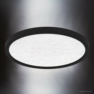 Urban Ambiance - Ceiling Light - UQL6256 Minimalist Indoor Ceiling Light, 1.00''H x 15.00''W x 15.00''Dep, Earth Black Finish, Alice Collection - 