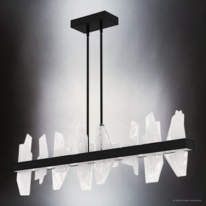 Urban Ambiance - Chandelier - UQL6260 Modern Indoor Chandelier, 13.75''H x 42.00''W x 4.75''Dep, Matte Black Finish, Salina Collection - 