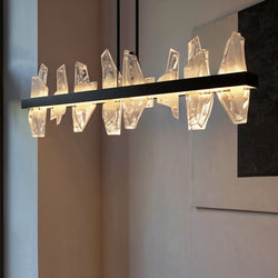 Urban Ambiance - Chandelier - UQL6260 Modern Indoor Chandelier, 13.75''H x 42.00''W x 4.75''Dep, Matte Black Finish, Salina Collection - 