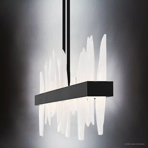 Urban Ambiance - Chandelier - UQL6260 Modern Indoor Chandelier, 13.75''H x 42.00''W x 4.75''Dep, Matte Black Finish, Salina Collection - 