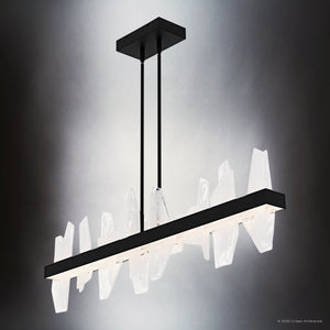 Urban Ambiance - Chandelier - UQL6260 Modern Indoor Chandelier, 13.75''H x 42.00''W x 4.75''Dep, Matte Black Finish, Salina Collection - 