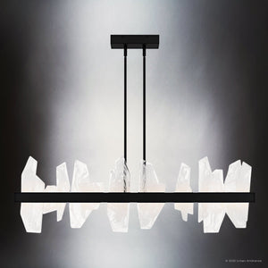 Urban Ambiance - Chandelier - UQL6260 Modern Indoor Chandelier, 13.75''H x 42.00''W x 4.75''Dep, Matte Black Finish, Salina Collection - 