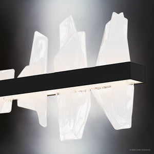 Urban Ambiance - Chandelier - UQL6260 Modern Indoor Chandelier, 13.75''H x 42.00''W x 4.75''Dep, Matte Black Finish, Salina Collection - 