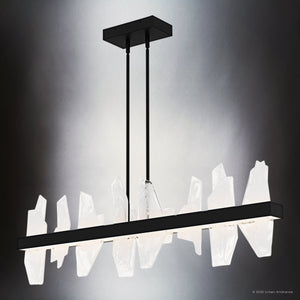 Urban Ambiance - Chandelier - UQL6260 Modern Indoor Chandelier, 13.75''H x 42.00''W x 4.75''Dep, Matte Black Finish, Salina Collection - 