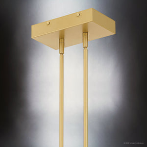 Urban Ambiance - Chandelier - UQL6261 Modern Indoor Chandelier, 13.75''H x 42.00''W x 4.75''Dep, Soft Gold Finish, Salina Collection - 