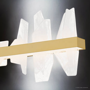 Urban Ambiance - Chandelier - UQL6261 Modern Indoor Chandelier, 13.75''H x 42.00''W x 4.75''Dep, Soft Gold Finish, Salina Collection - 
