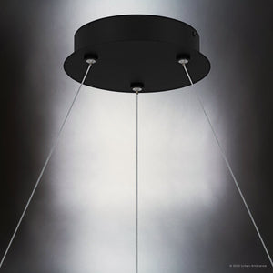Urban Ambiance - Chandelier - UQL6262 Modern Indoor Chandelier, 13.75''H x 30.00''W x 30.00''Dep, Matte Black Finish, Salina Collection - 