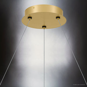 Urban Ambiance - Chandelier - UQL6263 Modern Indoor Chandelier, 13.75''H x 30.00''W x 30.00''Dep, Soft Gold Finish, Salina Collection - 