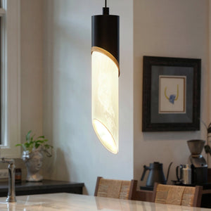 Urban Ambiance - Pendant - UQL6270 Luxe Industrial Indoor Pendant, 13.75''H x 2.50''W x 2.50''Dep, Matte Black Finish, Azusa Collection - 