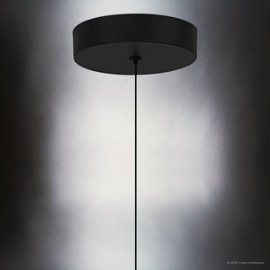Urban Ambiance - Pendant - UQL6270 Luxe Industrial Indoor Pendant, 13.75''H x 2.50''W x 2.50''Dep, Matte Black Finish, Azusa Collection - 