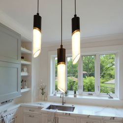 Urban Ambiance - Pendant - UQL6271 Luxe Industrial Indoor Pendant, 13.75''H x 10.00''W x 10.00''Dep, Matte Black Finish, Azusa Collection - 