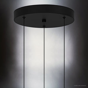 Urban Ambiance - Pendant - UQL6271 Luxe Industrial Indoor Pendant, 13.75''H x 10.00''W x 10.00''Dep, Matte Black Finish, Azusa Collection - 