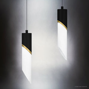 Urban Ambiance - Chandelier - UQL6272 Luxe Industrial Indoor Chandelier, 13.75''H x 40.00''W x 2.50''Dep, Matte Black Finish, Azusa Collection - 