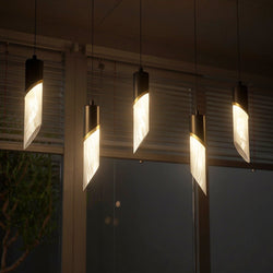 Urban Ambiance - Chandelier - UQL6272 Luxe Industrial Indoor Chandelier, 13.75''H x 40.00''W x 2.50''Dep, Matte Black Finish, Azusa Collection - 