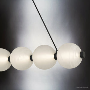 Urban Ambiance - Chandelier - UQL6280 Scandinavian Indoor Chandelier, 6.50''H x 43.50''W x 6.50''Dep, Matte Black Finish, Leesburg Collection - 