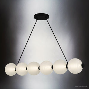 Urban Ambiance - Chandelier - UQL6280 Scandinavian Indoor Chandelier, 6.50''H x 43.50''W x 6.50''Dep, Matte Black Finish, Leesburg Collection - 