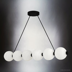 Urban Ambiance - Chandelier - UQL6280 Scandinavian Indoor Chandelier, 6.50''H x 43.50''W x 6.50''Dep, Matte Black Finish, Leesburg Collection - 