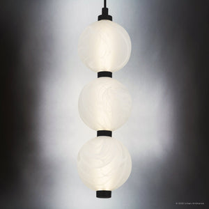 Urban Ambiance - Pendant - UQL6281 Scandinavian Indoor Pendant, 17.75''H x 5.25''W x 5.25''Dep, Matte Black Finish, Leesburg Collection - 
