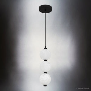 Urban Ambiance - Pendant - UQL6281 Scandinavian Indoor Pendant, 17.75''H x 5.25''W x 5.25''Dep, Matte Black Finish, Leesburg Collection - 