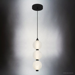 Urban Ambiance - Pendant - UQL6281 Scandinavian Indoor Pendant, 17.75''H x 5.25''W x 5.25''Dep, Matte Black Finish, Leesburg Collection - 