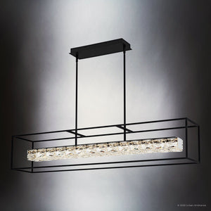 Urban Ambiance - Chandelier - UQL6290 Glam Indoor Chandelier, 10.25''H x 48.00''W x 9.25''Dep, Matte Black Finish, Menden Collection - 