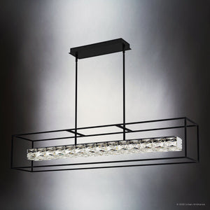 Urban Ambiance - Chandelier - UQL6290 Glam Indoor Chandelier, 10.25''H x 48.00''W x 9.25''Dep, Matte Black Finish, Menden Collection - 