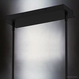 Urban Ambiance - Chandelier - UQL6290 Glam Indoor Chandelier, 10.25''H x 48.00''W x 9.25''Dep, Matte Black Finish, Menden Collection - 
