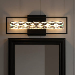 Urban Ambiance - Bath Light - UQL6292 Glam Indoor Bath Light, 7.25''H x 24.00''W x 3.50''Dep, Matte Black Finish, Menden Collection - 