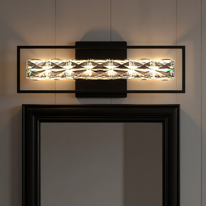 UQL6292 Glam Indoor Bath Light, 7.25''H x 24.00''W x 3.50''Dep, Matte Black Finish, Menden Collection