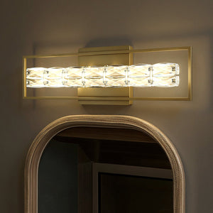Urban Ambiance - Bath Light - UQL6293 Glam Indoor Bath Light, 7.25''H x 24.00''W x 3.50''Dep, Soft Gold Finish, Menden Collection - 