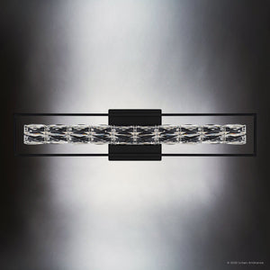 Urban Ambiance - Bath Light - UQL6294 Glam Indoor Bath Light, 7.25''H x 33.25''W x 3.50''Dep, Matte Black Finish, Menden Collection - 