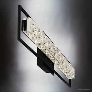 Urban Ambiance - Bath Light - UQL6294 Glam Indoor Bath Light, 7.25''H x 33.25''W x 3.50''Dep, Matte Black Finish, Menden Collection - 
