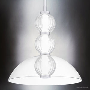 Urban Ambiance - Pendant - UQL6300 Transitional Indoor Pendant, 12.50''H x 12.00''W x 12.00''Dep, Polished Chrome Finish, Portage Collection - 