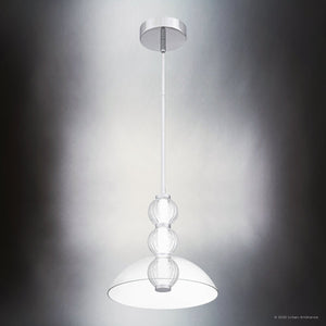 Urban Ambiance - Pendant - UQL6300 Transitional Indoor Pendant, 12.50''H x 12.00''W x 12.00''Dep, Polished Chrome Finish, Portage Collection - 
