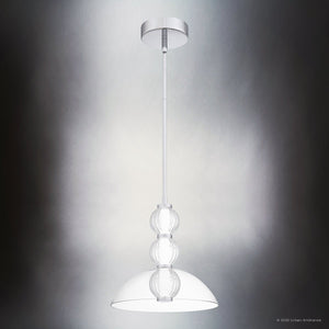 Urban Ambiance - Pendant - UQL6300 Transitional Indoor Pendant, 12.50''H x 12.00''W x 12.00''Dep, Polished Chrome Finish, Portage Collection - 